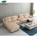 Italian Modern Sectional Living Room Luxurious Home Genuine Leather Wood Frame Sofa